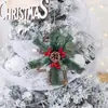 Novas Decorações de Natal Mini Guirlanda de Pinhas e Frutas Vermelhas Decoração para Pendurar na Parede de Casa Guirlanda de Estrela de Cinco Pontas para Pendurar na Parede