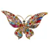 Broche de mariposa de alta calidad de estilo europeo y americano, broche de aleación de diamantes, ramillete para ropa de mujer, hebilla de toalla de seda con insectos animales, joyería