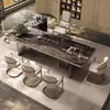 Nova mesa de centro em rocha estilo chinês para sala de estar e varanda, conjunto simples de mesa de chá e cadeiras para escritório e uso doméstico, mesa de chá integrada