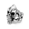 Anillo de acero de titanio al por mayor de joyería retro de comercio exterior para hombre, anillo de calavera dominante exagerado SA867