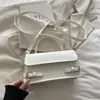 Bolsa de Mão Retrô Estilo Coreano Outono/Inverno Bordado com Costura Contrastante Bolsa Baguete Elegante com Aba Pequena Quadrada Versátil para Ombro Único ou Transversal Bolsa Feminina
