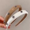 Croo diadema de pan decorativa tridimensional de cuero con textura mate borde estrecho cruzada retro francesa artística Nuevo