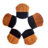 Venta al por mayor de fabricantes cepillo para rubor con mango negro cepillo para base de maquillaje de lana amarilla cepillo plano para rubor cepillo para corrector de lana 3.8