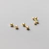 Nalan S925 Plata Aretes Geométricos Brillantes Roscados Simples Elegantes Estilo Frío Aretes Stud para Hueso de la Oreja M01448