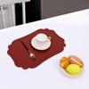Mantel individual de cuero con encaje de PVC en relieve para mesa de comedor vintage, impermeable, a prueba de aceite, aislante térmico, posavasos, mantel individual occidental simple de color sólido