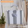 Bolsa Tejida de Plástico para la Celebración del Internet Tailandés 2025 Bolso de Mano Cesta con Bolsa Tejida Color de Contraste Cuadros Bolso de Playa de Nicho para Vacaciones
