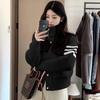 Ropa de Algodón Tejida Cosida Ligera y Delgada para Mujeres Pequeñas Boutique Nuevo Abrigo Corto Estilo Occidental Estilo Coreano a Prueba de Frío Abrigo de Invierno