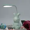 Interruptor LED de coelho curvo ajustável pequena luminária de mesa proteção ocular luz de cabeceira loja de papelaria suprimento estudante pequena luminária de mesa
