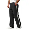 Pantalones deportivos holgados de colorblock con cincha para hombre, comercio exterior transfronterizo de Amazon, primavera y otoño, estilo clásico casual para exteriores