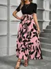 2026 Moda Transfronteriza Femenina Primavera y Verano Vestido de Estampado Floral de Venta Caliente Cuello Redondo Estilo Vacaciones Exóticas Vestido Elegante