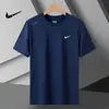 Camiseta de Manga Curta com Sensação de Gelo para Homens no Verão, Camiseta Masculina para Corrida e Fitness, Camiseta de Secagem Rápida em Seda Gelo, Top Esportivo Elástico Masculino