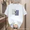 Camiseta Masculina de Manga Curta Verão 2025 Transfronteiriça, Gola Redonda, Solta, Casual, Respirável, Moderna, Versátil, Top Estampado da Moda