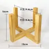 Base de Madera Transparente Vidrio Verde Recto Florero Luz de Lujo Caballo Borracho Madera Bambú Rico Adornos de Flores de Sala de Estar de Alta Calidad