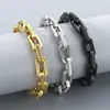 Moda Trendy Pulseras para Motociclistas Hombres y Mujeres Retro Dominante Acero Inoxidable Patrón de Diente Cadena Gruesa Cadena Hecha a Mano Cadena Cubana Joyería de Mano