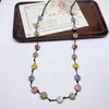 Colar de contas de cerâmica colorida Moda Retro Novo Estilo Chinês Personalidade Colar Longo Camada Dupla Colar Colar Avançado Atacado