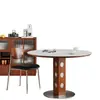 Juego de Mesa y Sillas de Comedor de Pizarra Estilo Medieval para Apartamentos Pequeños, Nuevo Modelo 2026, Mesa de Comedor Redonda de Madera Maciza Fresno Blanco