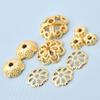 Tapas Huecas de Flor 18K14K, Espaciadores de Cuentas Chapados para DIY Hecho a Mano, Accesorios para Joyería C16 Brocado de Canción Estilo Chino