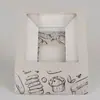 Caja de Almuerzo Blanca de Cartón para Abrir Ventana, Caja Desechable para Ensalada de Frutas, Caja de Embalaje para Pasteles de Postre, Caja Ligera para Sushi para Llevar, Personalizada