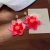 Nuevos aretes de flor de gardenia estilo chino para mujer, ambiente de verano junto al mar, aretes frescos y únicos