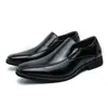 Zapatos de cuero a la moda para hombre, sencillos, sin cordones, punta cuadrada, mocasines de talla grande, formales, para negocios casuales, para el lugar de trabajo