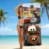Toalla de Playa para Niños con Temática de Dibujos Animados Cars Mcqueen Toalla de Playa para la Costa Toalla de Baño de Microfibra