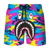 Pantalones cortos de verano transfronterizos nuevos con estampado digital 3D de cabeza de tiburón, para pareja, hombres y mujeres, marca de moda japonesa, pantalones de playa