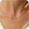 Collar con 26 Iniciales para Mujer, Cadena de Clavícula Lateral Casual con Inicial, Letra Linda, Cadena de Clavícula en Forma de O de Acero Inoxidable