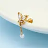 Aretes Perforados de Acero de Titanio Verticales para Agujeros de Oreja Aretes de Hélice de Acero Inoxidable con Circonita Joyería para Piercings Aretes de Flor para Labio con Rosca Externa