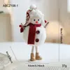 Muñeco de Nieve Navideño de Espuma Rellena Adornos de Escritorio Bufanda Roja Muñeca Linda Decoración de Ambiente para Ventana