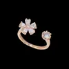 Anillo abierto de plata de ley 925 con exquisita flor de circón, anillo de joyería de diseño de alta gama estilo coreano para mujer