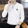 Sudadera para hombre, nueva marca de moda de otoño, camiseta elegante de manga larga, top básico casual europeo de alta gama para hombre