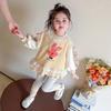 Conjunto de Sudadera de Encaje para Niñas Primavera y Otoño Nuevo Pantalón de Chándal para Niñas Conjunto de Dos Piezas Coreano Casual Deportivo Ropa Infantil de Moda