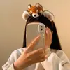 Nova Tiara de Cabeça de Panda Vermelho Parques de Diversão Orelhas de Animal de Pelúcia Tiara de Boneco Guaxinim Fantasia de Performance Adereço de Cabeça para Foto
