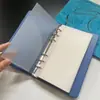 Carpeta A6 Transparente Cuaderno de Doble Bolsillo 6 Agujeros Billetera de Efectivo Presupuesto Bolsa de PP Brillante