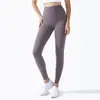 Pantalones deportivos de fitness sin costuras de nueve puntos para mujer, estilo europeo y americano, tela cepillada, secado rápido, ajustados, de cintura alta, levanta glúteos, para exportación