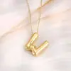 Colar com Pingente de Letra 26 Banhado a Cobre Ouro Real Brilhante Transfronteiriço Popular Moda Versátil Novo Exclusivo Atacado