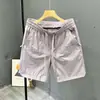 Moda de Verano Delgados Sueltos Lisos Rectos Secado Rápido Casual Pantalones Cortos Hombre Estilo Hong Kong Modernos Versátiles Simples Pantalones Capri