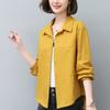 Camisa de algodón y lino para mujer, primavera y otoño 2024, nueva camisa informal holgada, elegante, adelgazante, de manga larga para madres de mediana edad.