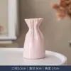 Estilo Ins Juego de Jarrones Pequeños de Cerámica Coloridos Adorno de Decoración de Escritorio Plisado Simple Soporte para Flores Secas de Sala de Estar Dormitorio