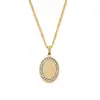 Joyería Personalizada Transfronteriza para Hombre Moderna de Nicho Cadena Larga de Acero de Titanio para Suéter Colgante Largo Collar con Diamantes Collar Joyería
