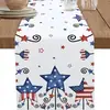 2026 Novo Caminho de Mesa para o Dia da Independência Americana Estilo Americano Estampa de Estrelas Caminho de Mesa de Linho Decoração de Casa Toalha de Mesa