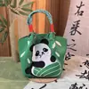 Festival do Barco-Dragão de 2026 Bolsa de Tricô Saudável com Padrão de Barco-Dragão e Panda, Bolsa de Mão para Compra em Lote Corporativo, Bolsa de Presente de Retorno para Zongzi