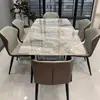 Juego de Mesa y Sillas de Comedor Pizarra Brillante para Apartamentos Pequeños, Mesa de Comedor Minimalista Moderna, Mesa de Comedor de Pizarra Italiana Estilo Nórdico de Lujo Ligero