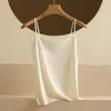 Camiseta Interior de Tirantes sin Costuras de Seda Helada para Mujer Color Sólido Casual Ropa Interior Base para Mujer Talla Grande Camisa Base Hermosa Espalda para Mujer