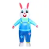 Amazon Transfronterizo Nuevo Conejo de Pascua Divertido Creativo Marioneta Caminante Performance Disfraz Inflable de Conejo Blanco Grande