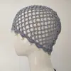 Gorro de Ganchillo Hecho a Mano Tejido a Mano Puro Sombrero Turbante Redondo Hueco con Cuentas Estilo Bohemio para Mujer