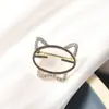 Broche de Flor com Diamante Feminino Coreia do Sul Gato Fofo Pedra Olho de Gato Corsage de Amor Personalidade Anti-desgaste Fivela Leve Pin Canto de Casaco Fivela