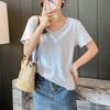 Playera de manga corta para mujer de alta calidad, estilo de verano nuevo, vientre, TV, nariz, hombro, 2024, playera que cubre, ropa de talla grande, playera holgada, sentido
