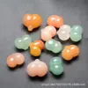 Colgante Natural de Jade Dorado de Seda Jade Dongling con Forma de Durazno con Agujero para Accesorios de Pulsera y Collar DIY