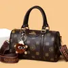 2026 Nova Bolsa de Mão da Moda Tendência Bolsa Boston Grande Capacidade Bolsa Transversal de Ombro Feminina Bolsa Feminina Estampada Retrô